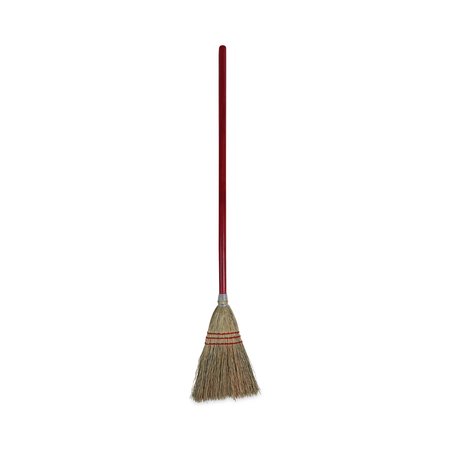 Boardwalk Lobby/Toy Broom, Corn Fiber Bristles, 39" Wood Handle, Red/Yellow BWK951TEA